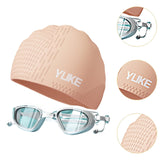 Maxbell Swim Goggles & Swim Cap Set Eyewear Comfortable Lightweight Swimming Goggles Light Orange