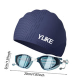 Maxbell Swim Goggles & Swim Cap Set Eyewear Comfortable Lightweight Swimming Goggles Dark Blue