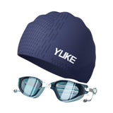 Maxbell Swim Goggles & Swim Cap Set Eyewear Comfortable Lightweight Swimming Goggles Dark Blue