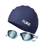 Maxbell Swim Goggles & Swim Cap Set Eyewear Comfortable Lightweight Swimming Goggles Dark Blue