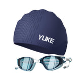 Maxbell Swim Goggles & Swim Cap Set Eyewear Comfortable Lightweight Swimming Goggles Dark Blue