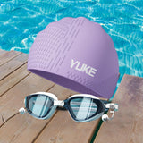 Maxbell Swim Goggles & Swim Cap Set Eyewear Comfortable Lightweight Swimming Goggles Purple