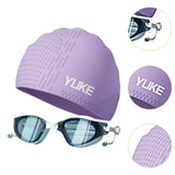 Maxbell Swim Goggles & Swim Cap Set Eyewear Comfortable Lightweight Swimming Goggles Purple