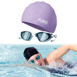 Maxbell Swim Goggles & Swim Cap Set Eyewear Comfortable Lightweight Swimming Goggles Purple