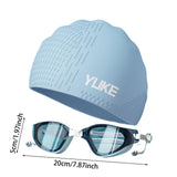 Maxbell Swim Goggles & Swim Cap Set Eyewear Comfortable Lightweight Swimming Goggles Light Blue
