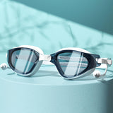 Maxbell Swim Goggles & Swim Cap Set Eyewear Comfortable Lightweight Swimming Goggles Light Blue