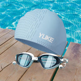 Maxbell Swim Goggles & Swim Cap Set Eyewear Comfortable Lightweight Swimming Goggles Light Blue