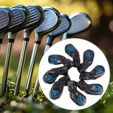 Maxbell 8Pcs Golf Iron Head Covers Golfer Gift Golf Wedge Covers Set Protector Guard Black