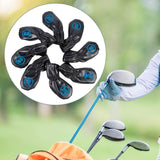 Maxbell 8Pcs Golf Iron Head Covers Golfer Gift Golf Wedge Covers Set Protector Guard Black