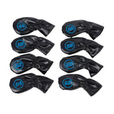 Maxbell 8Pcs Golf Iron Head Covers Golfer Gift Golf Wedge Covers Set Protector Guard Black