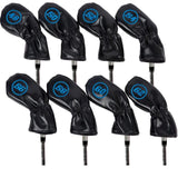 Maxbell 8Pcs Golf Iron Head Covers Golfer Gift Golf Wedge Covers Set Protector Guard Black