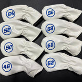 Maxbell 8Pcs Golf Iron Head Covers Golfer Gift Golf Wedge Covers Set Protector Guard White