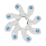 Maxbell 8Pcs Golf Iron Head Covers Golfer Gift Golf Wedge Covers Set Protector Guard White