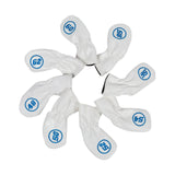 Maxbell 8Pcs Golf Iron Head Covers Golfer Gift Golf Wedge Covers Set Protector Guard White