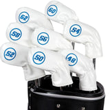 Maxbell 8Pcs Golf Iron Head Covers Golfer Gift Golf Wedge Covers Set Protector Guard White