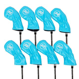 Maxbell 8Pcs Golf Iron Head Covers Golfer Gift Golf Wedge Covers Set Protector Guard Light Blue
