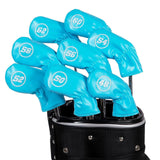 Maxbell 8Pcs Golf Iron Head Covers Golfer Gift Golf Wedge Covers Set Protector Guard Light Blue