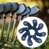 Maxbell 8Pcs Golf Iron Head Covers Golfer Gift Golf Wedge Covers Set Protector Guard Dark Blue