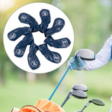 Maxbell 8Pcs Golf Iron Head Covers Golfer Gift Golf Wedge Covers Set Protector Guard Dark Blue