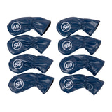 Maxbell 8Pcs Golf Iron Head Covers Golfer Gift Golf Wedge Covers Set Protector Guard Dark Blue