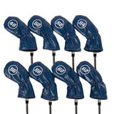 Maxbell 8Pcs Golf Iron Head Covers Golfer Gift Golf Wedge Covers Set Protector Guard Dark Blue