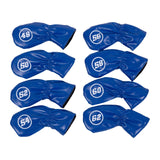 Maxbell 8Pcs Golf Iron Head Covers Golfer Gift Golf Wedge Covers Set Protector Guard Rich Blue