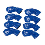 Maxbell 8Pcs Golf Iron Head Covers Golfer Gift Golf Wedge Covers Set Protector Guard Rich Blue