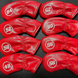 Maxbell 8Pcs Golf Iron Head Covers Golfer Gift Golf Wedge Covers Set Protector Guard Red