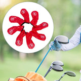 Maxbell 8Pcs Golf Iron Head Covers Golfer Gift Golf Wedge Covers Set Protector Guard Red