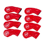 Maxbell 8Pcs Golf Iron Head Covers Golfer Gift Golf Wedge Covers Set Protector Guard Red