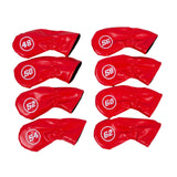 Maxbell 8Pcs Golf Iron Head Covers Golfer Gift Golf Wedge Covers Set Protector Guard Red