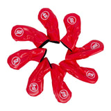 Maxbell 8Pcs Golf Iron Head Covers Golfer Gift Golf Wedge Covers Set Protector Guard Red