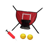 Maxbell Mini Trampoline Basketball Hoop Goal Game Easy Install Lightweight Backboard red