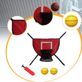Maxbell Mini Trampoline Basketball Hoop Goal Game Easy Install Lightweight Backboard red