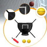 Maxbell Mini Trampoline Basketball Hoop Goal Game Easy Install Lightweight Backboard black