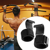 Maxbell 2x Weight Lifting Hooks Fitness Powerlifting Grips for Gym Powerlifts Liftups Black