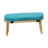 Maxbell Meditation Bench Soft Bamboo Kneeling Stool for Balcony Bedroom Tea Ceremony Blue