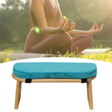 Maxbell Meditation Bench Soft Bamboo Kneeling Stool for Balcony Bedroom Tea Ceremony Blue
