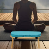 Maxbell Meditation Bench Soft Bamboo Kneeling Stool for Balcony Bedroom Tea Ceremony Blue