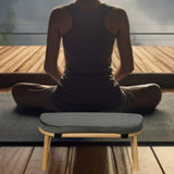 Maxbell Meditation Bench Soft Bamboo Kneeling Stool for Balcony Bedroom Tea Ceremony Dark Grey