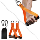 Maxbell 2 Pieces Exercise Handles for Cable Machine Pulleys Pilates Strength Trainer