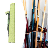 Maxbell Pool Stick Case 4 Holes Portable Wear Resistant Billiard Stick Carrying Case Green