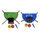 Maxbell Trampoline Basketball Hoop Set Easy Install Soft Lightweight Basketball Game Blue Hoop