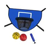 Maxbell Trampoline Basketball Hoop Set Easy Install Soft Lightweight Basketball Game Blue Hoop