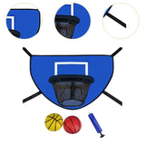 Maxbell Trampoline Basketball Hoop Set Easy Install Soft Lightweight Basketball Game Blue Hoop