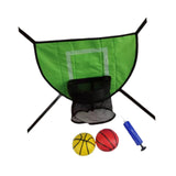 Maxbell Trampoline Basketball Hoop Set Easy Install Soft Lightweight Basketball Game Green Hoop