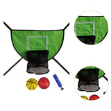 Maxbell Trampoline Basketball Hoop Set Easy Install Soft Lightweight Basketball Game Green Hoop