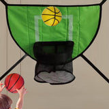 Maxbell Trampoline Basketball Hoop Set Easy Install Soft Lightweight Basketball Game Green Hoop