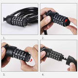 Maxbell Bicycle Cable Lock Accessories Combination Lock for Skateboards Gate Outdoor