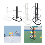 Maxbell Ball Storage Rack Metal Multifunctional Basketball Rack for Indoor Gym Rugby 4 Tier White